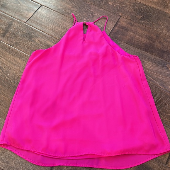 Lily White Fuchsia High Neck Flowy Top - Picture 3 of 3